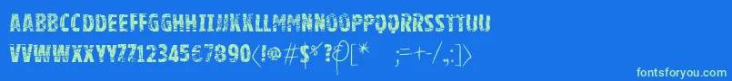 Vtksgoodluckforyou Font – Green Fonts on Blue Background