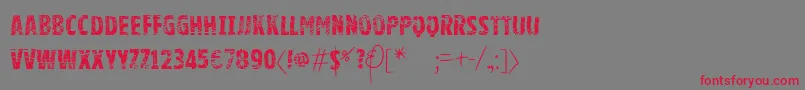 フォントVtksgoodluckforyou – 赤い文字の灰色の背景
