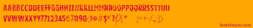 Vtksgoodluckforyou Font – Red Fonts on Orange Background