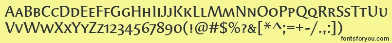 SyndorMdScItcTtMedium Font – Black Fonts on Yellow Background