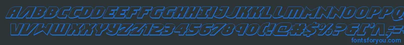 フォントNinjagarden3Dital – 黒い背景に青い文字