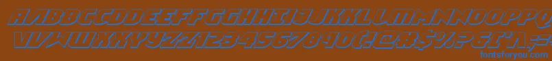Ninjagarden3Dital-Schriftart – Blaue Schriften auf braunem Hintergrund