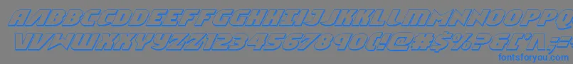 Ninjagarden3Dital-fontti – siniset fontit harmaalla taustalla