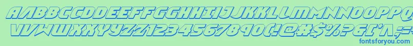 Ninjagarden3Dital-Schriftart – Blaue Schriften auf grünem Hintergrund
