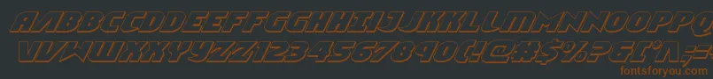 Ninjagarden3Dital-fontti – ruskeat fontit mustalla taustalla