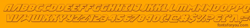 Ninjagarden3Dital-fontti – ruskeat fontit oranssilla taustalla