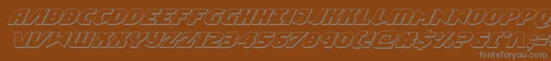 Ninjagarden3Dital-fontti – harmaat kirjasimet ruskealla taustalla