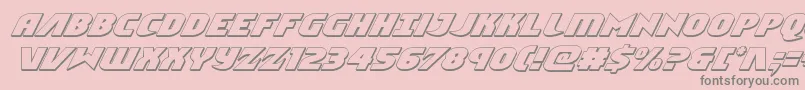 Ninjagarden3Dital-fontti – harmaat kirjasimet vaaleanpunaisella taustalla