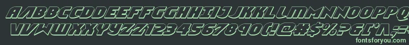 フォントNinjagarden3Dital – 黒い背景に緑の文字