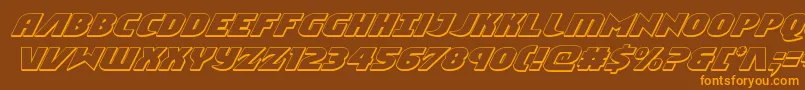 Ninjagarden3Dital-Schriftart – Orangefarbene Schriften auf braunem Hintergrund