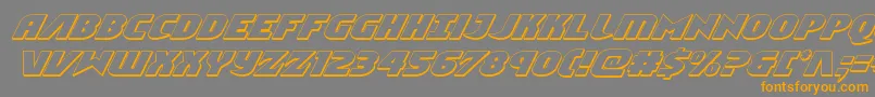 Ninjagarden3Dital-Schriftart – Orangefarbene Schriften auf grauem Hintergrund