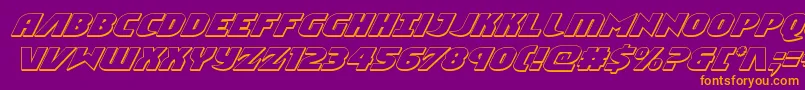 フォントNinjagarden3Dital – 紫色の背景にオレンジのフォント