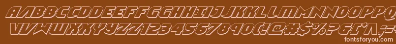 Ninjagarden3Dital-fontti – vaaleanpunaiset fontit ruskealla taustalla