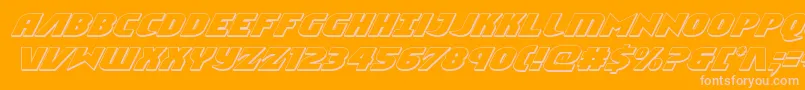Ninjagarden3Dital-fontti – vaaleanpunaiset fontit oranssilla taustalla