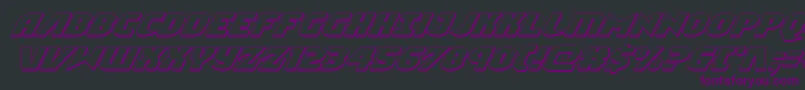 Czcionka Ninjagarden3Dital – fioletowe czcionki na czarnym tle