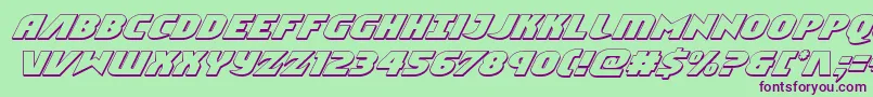 Шрифт Ninjagarden3Dital – фиолетовые шрифты на зелёном фоне