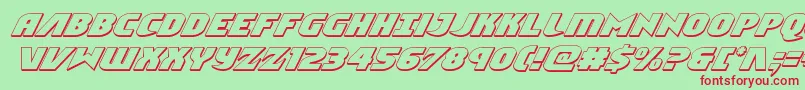 Ninjagarden3Dital-Schriftart – Rote Schriften auf grünem Hintergrund