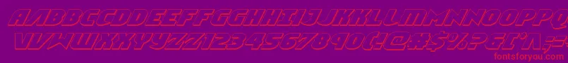 フォントNinjagarden3Dital – 紫の背景に赤い文字