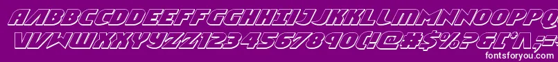 Ninjagarden3Dital-fontti – valkoiset fontit violetilla taustalla