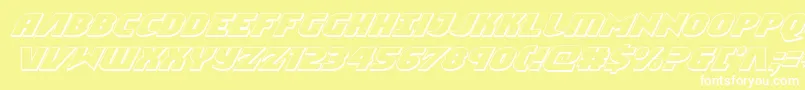 Czcionka Ninjagarden3Dital – białe czcionki na żółtym tle