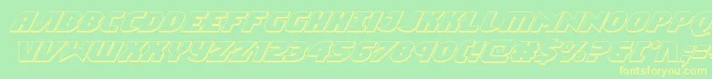 Ninjagarden3Dital Font – Yellow Fonts on Green Background