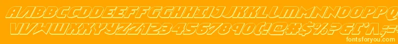 Ninjagarden3Dital-Schriftart – Gelbe Schriften auf orangefarbenem Hintergrund