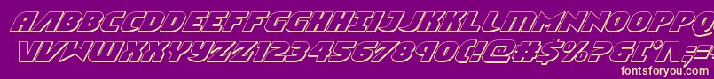Шрифт Ninjagarden3Dital – жёлтые шрифты на фиолетовом фоне