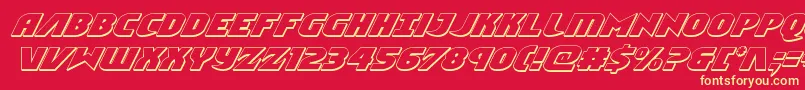Ninjagarden3Dital-fontti – keltaiset fontit punaisella taustalla