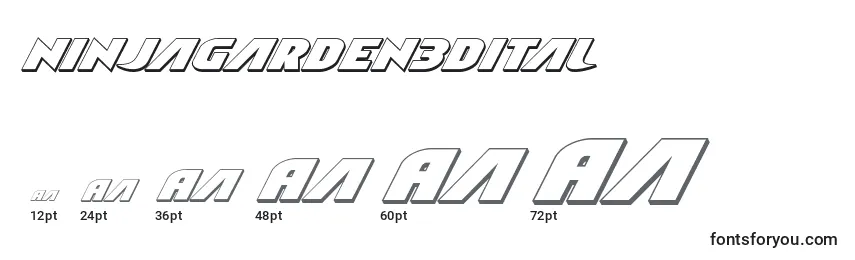 Размеры шрифта Ninjagarden3Dital
