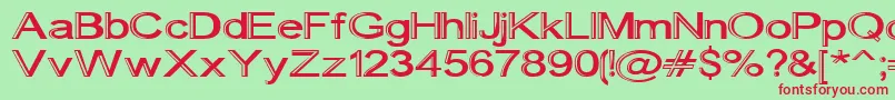 Skunkline-Schriftart – Rote Schriften auf grünem Hintergrund