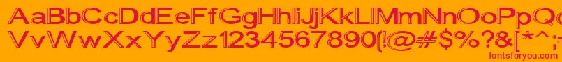 Skunkline-Schriftart – Rote Schriften auf orangefarbenem Hintergrund