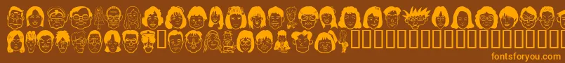 Sakabepeople05 Font – Orange Fonts on Brown Background