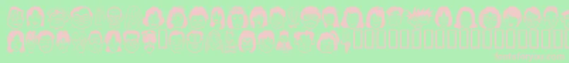 Sakabepeople05-fontti – vaaleanpunaiset fontit vihreällä taustalla
