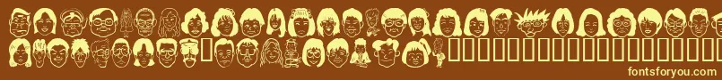 Sakabepeople05 Font – Yellow Fonts on Brown Background