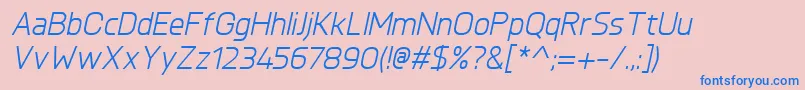 フォントKnulItalic – ピンクの背景に青い文字