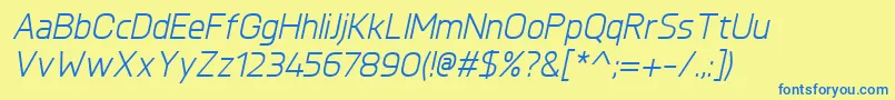 KnulItalic Font – Blue Fonts on Yellow Background