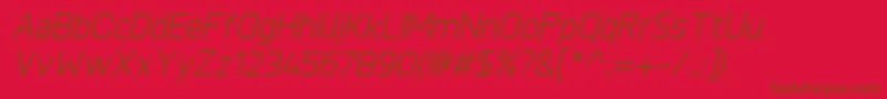 Police KnulItalic – polices brunes sur fond rouge