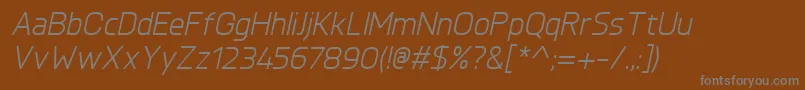 フォントKnulItalic – 茶色の背景に灰色の文字