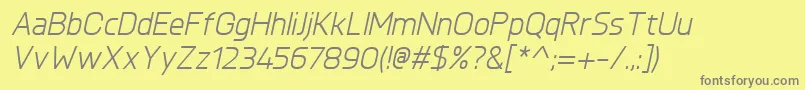 フォントKnulItalic – 黄色の背景に灰色の文字