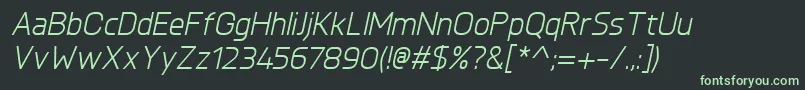 KnulItalic Font – Green Fonts on Black Background