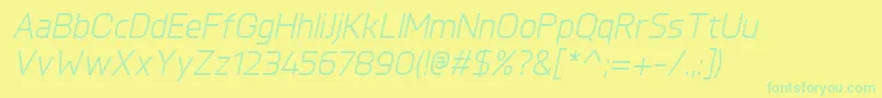 Czcionka KnulItalic – zielone czcionki na żółtym tle