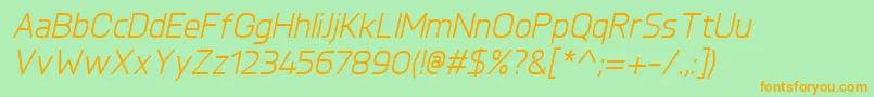 KnulItalic Font – Orange Fonts on Green Background