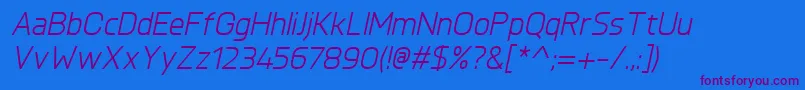 KnulItalic Font – Purple Fonts on Blue Background