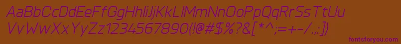 KnulItalic Font – Purple Fonts on Brown Background