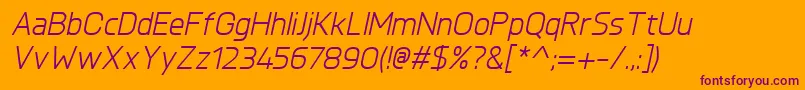 フォントKnulItalic – オレンジの背景に紫のフォント