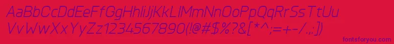 KnulItalic Font – Purple Fonts on Red Background