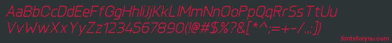 KnulItalic Font – Red Fonts on Black Background
