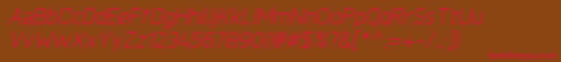 KnulItalic-Schriftart – Rote Schriften auf braunem Hintergrund