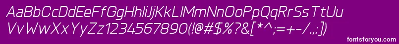 KnulItalic-Schriftart – Weiße Schriften auf violettem Hintergrund