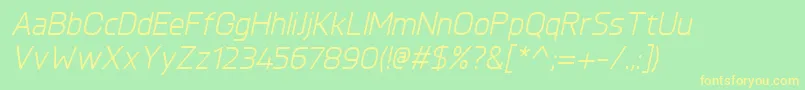 KnulItalic-Schriftart – Gelbe Schriften auf grünem Hintergrund